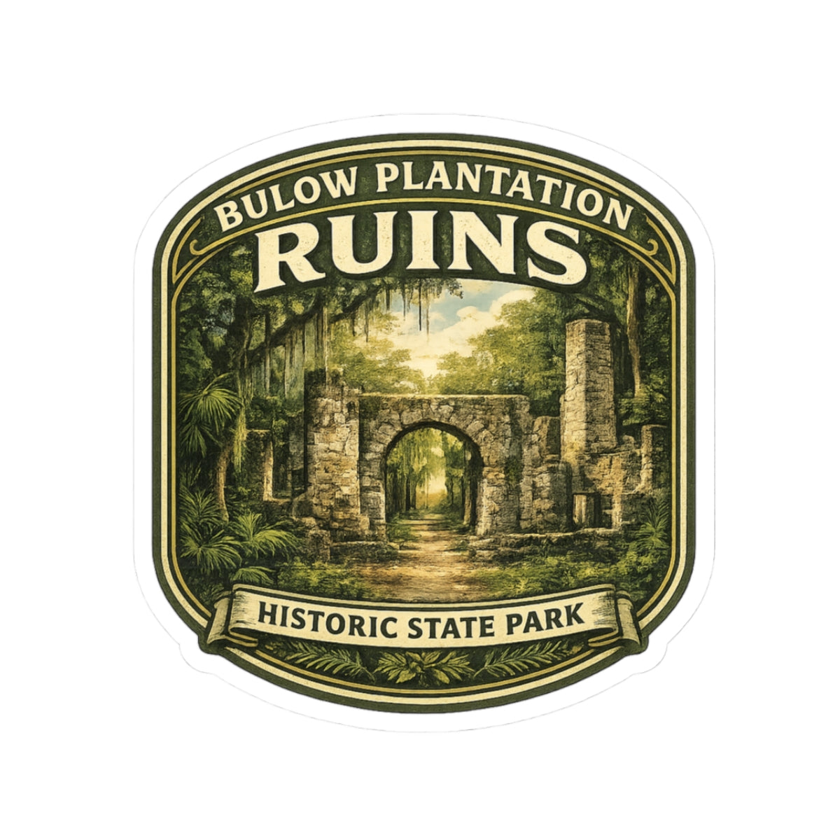 Bulow Plantation Ruins Sticker — Historic State Park Kiss-Cut Decal