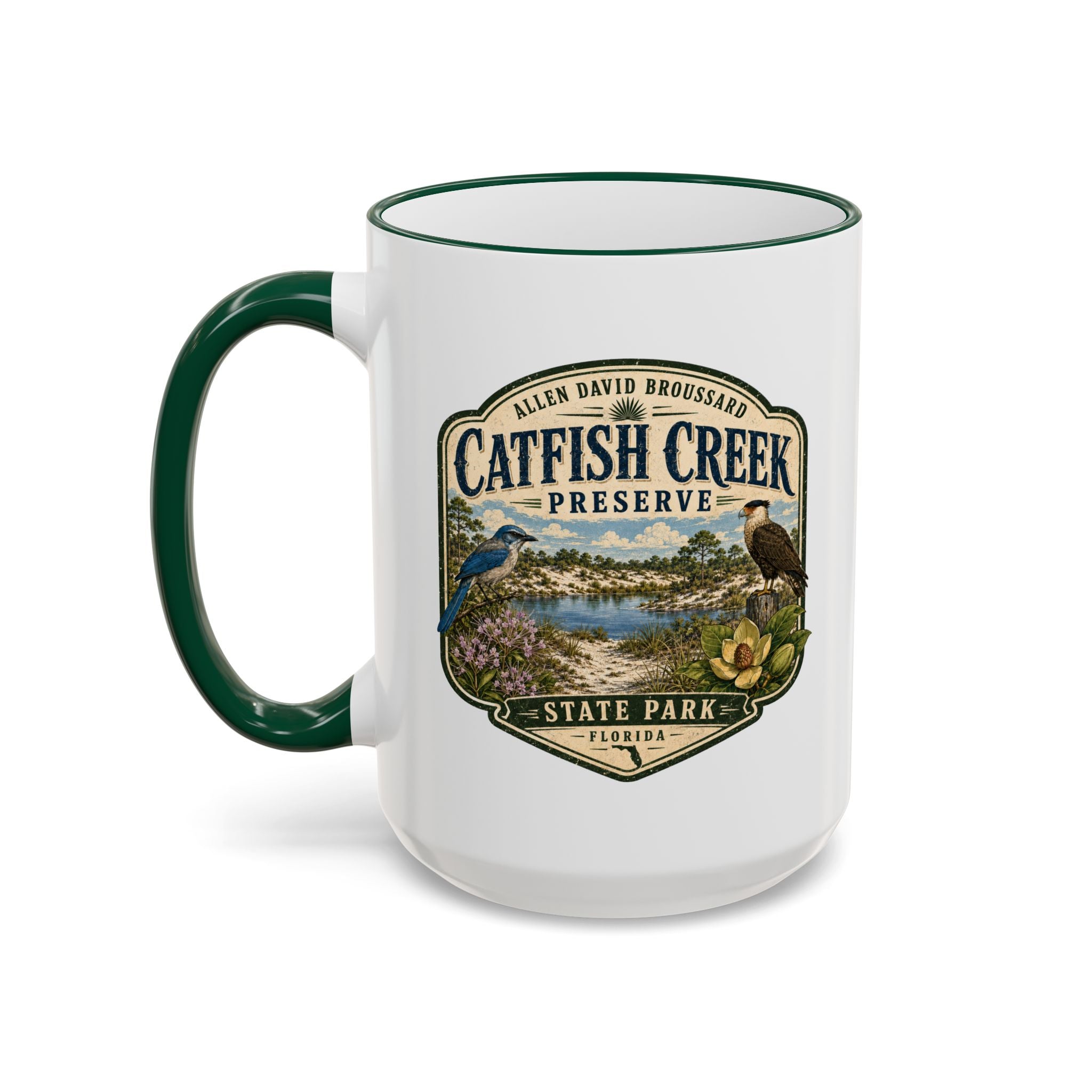 Catfish Creek Vintage Mug — Accent Rim & Handle 11oz/15oz
