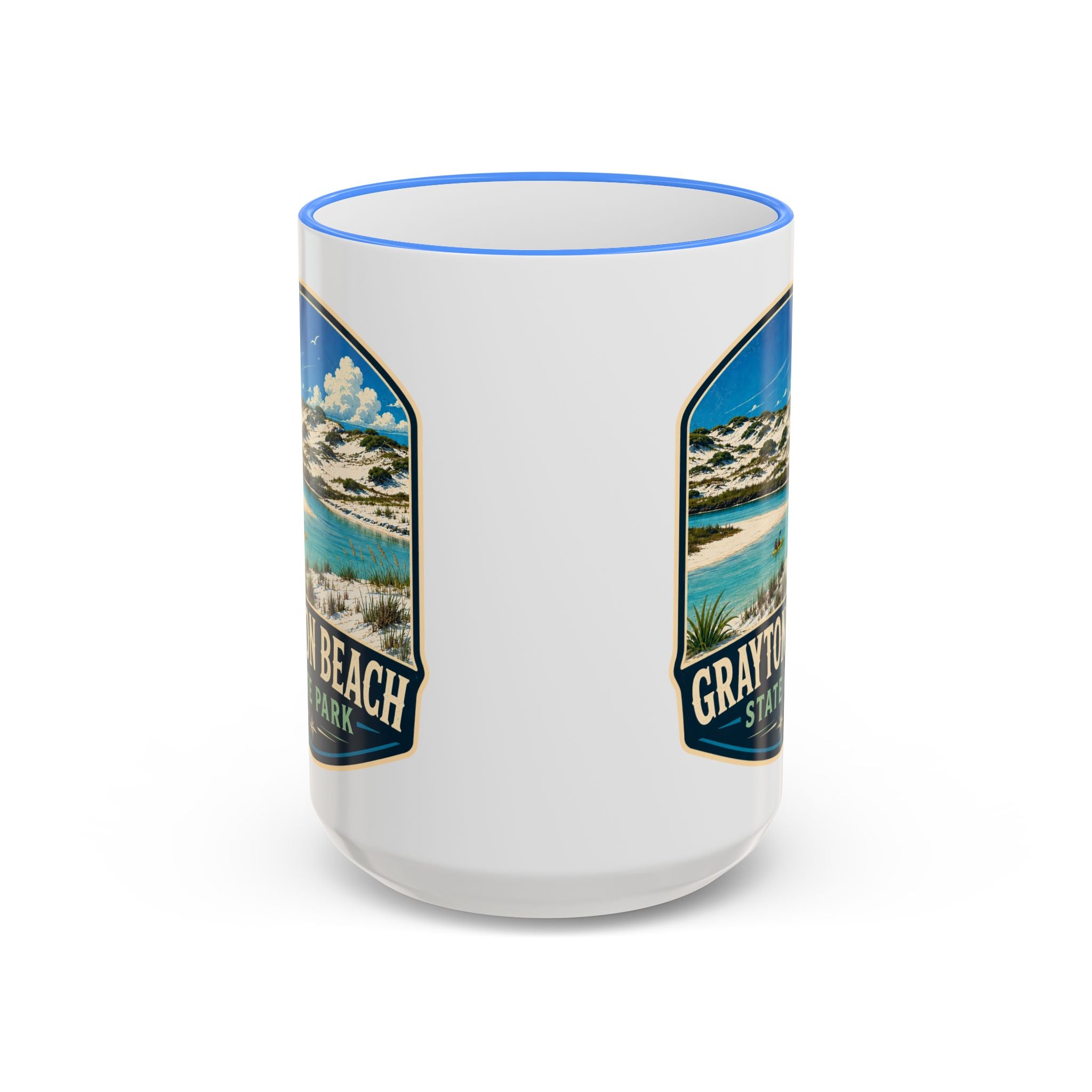 Grayton Beach Vintage Mug — Accent Rim & Handle 11oz/15oz