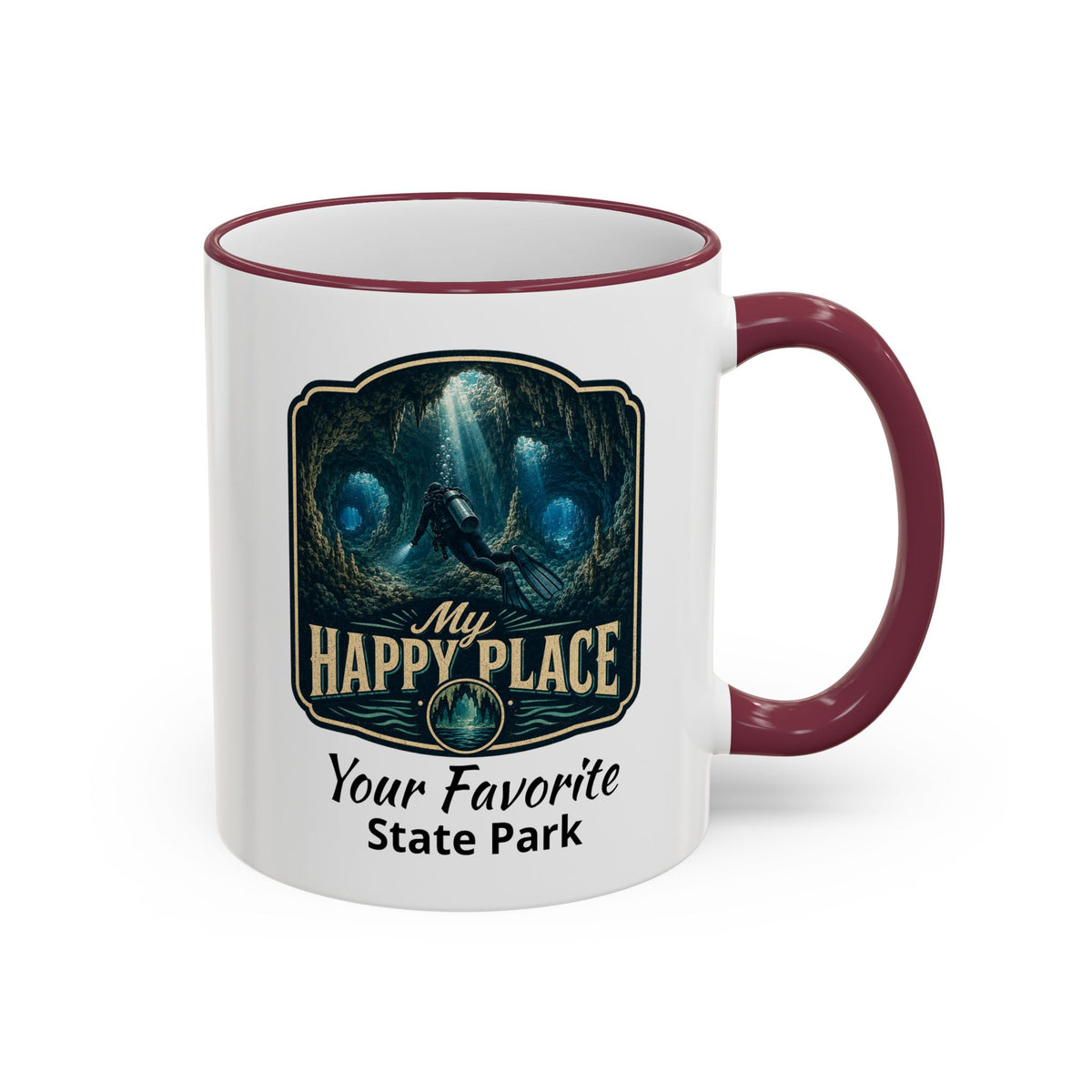 CUSTOMIZABLE Scuba Cave Accent Rim & Handle 11oz/15oz