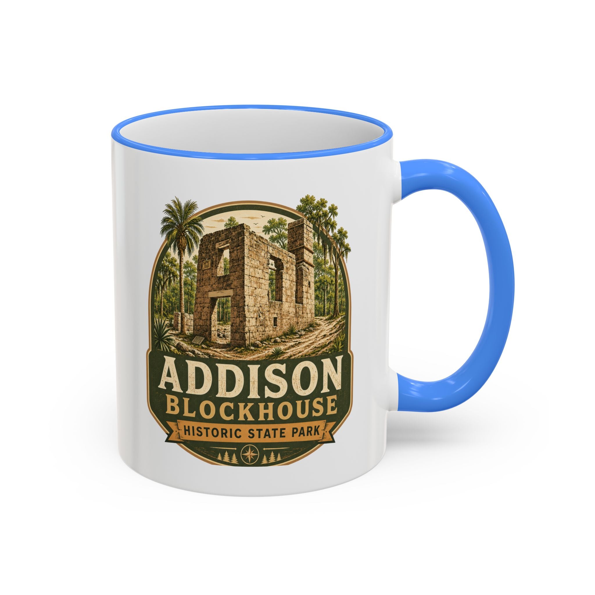 Addison Blockhouse Vintage Mug — Accent Rim & Handle 11oz/15oz