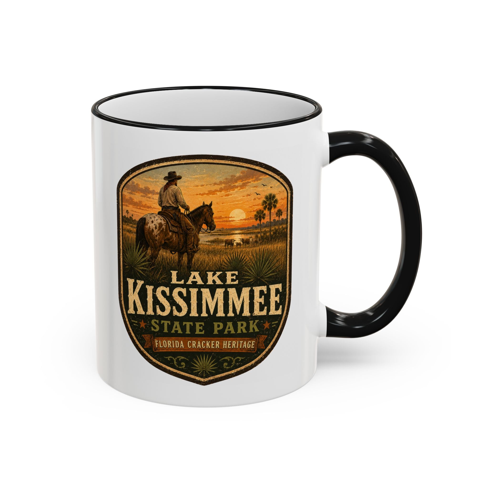 Lake Kissimmee Sunset Mug — Accent Rim & Handle 11oz/15oz