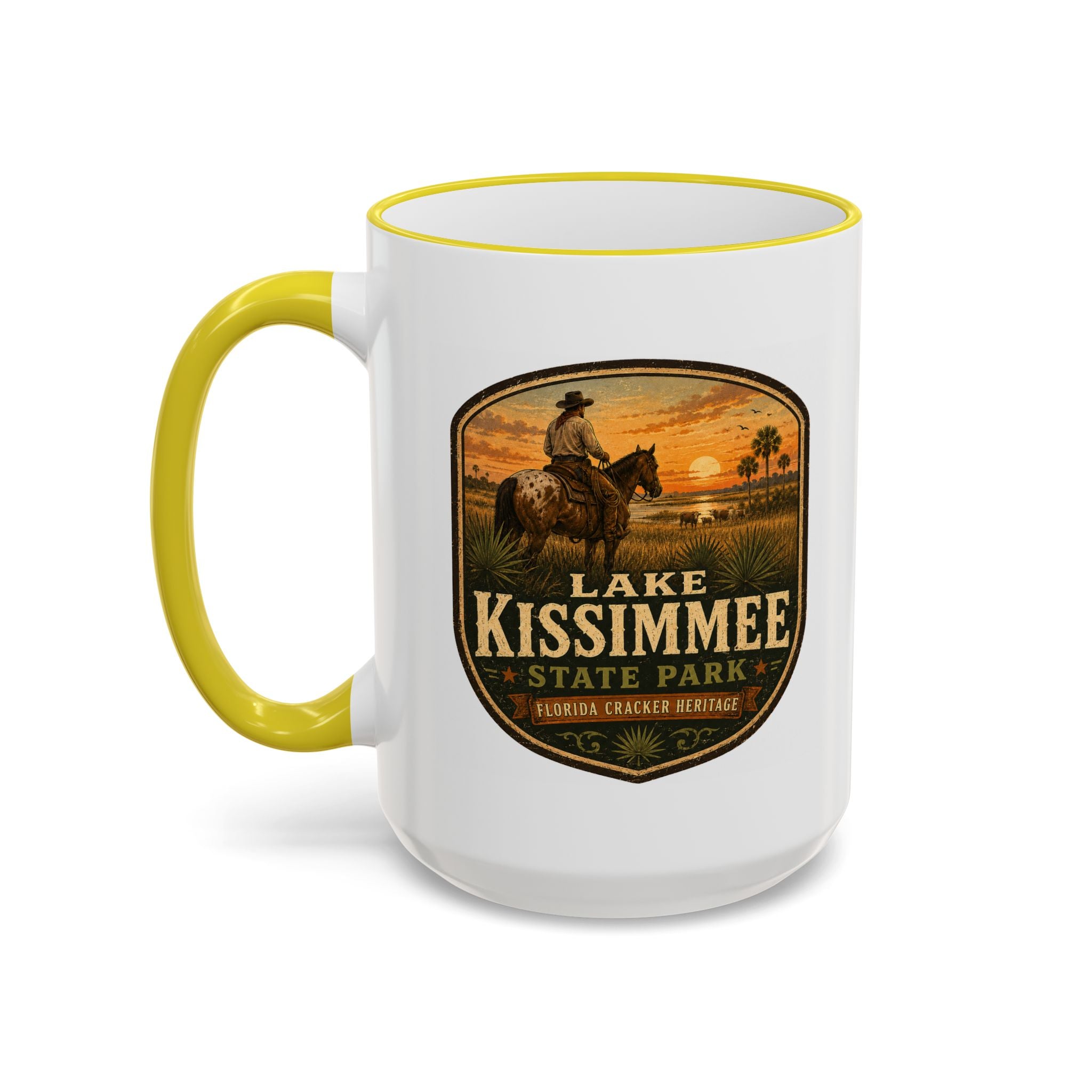 Lake Kissimmee Sunset Mug — Accent Rim & Handle 11oz/15oz