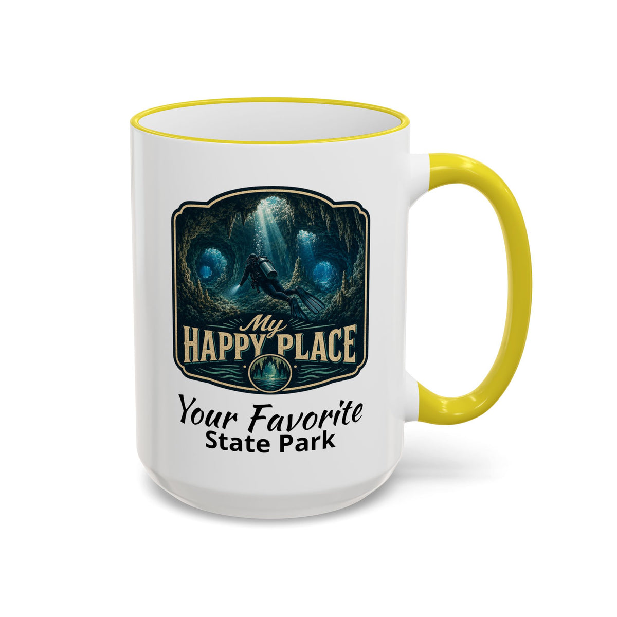 CUSTOMIZABLE Scuba Cave Accent Rim & Handle 11oz/15oz