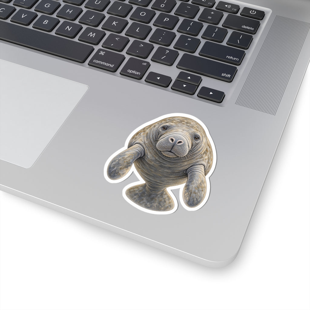 Manatee Kiss-Cut Sticker — Cute Realistic Sea Cow Decal