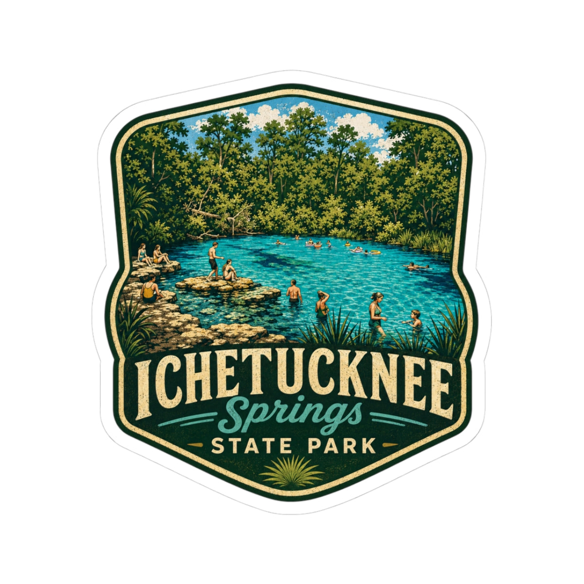 Ichetucknee Springs State Park Sticker — Vintage Swimming Hole Travel Decal