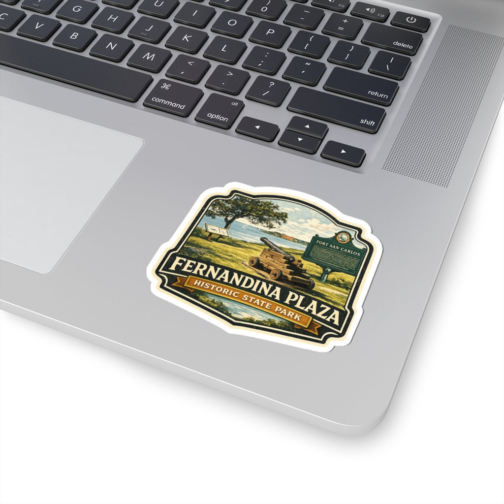 Fernandina Plaza Historic State Park Sticker — Vintage Cannon Travel Decal