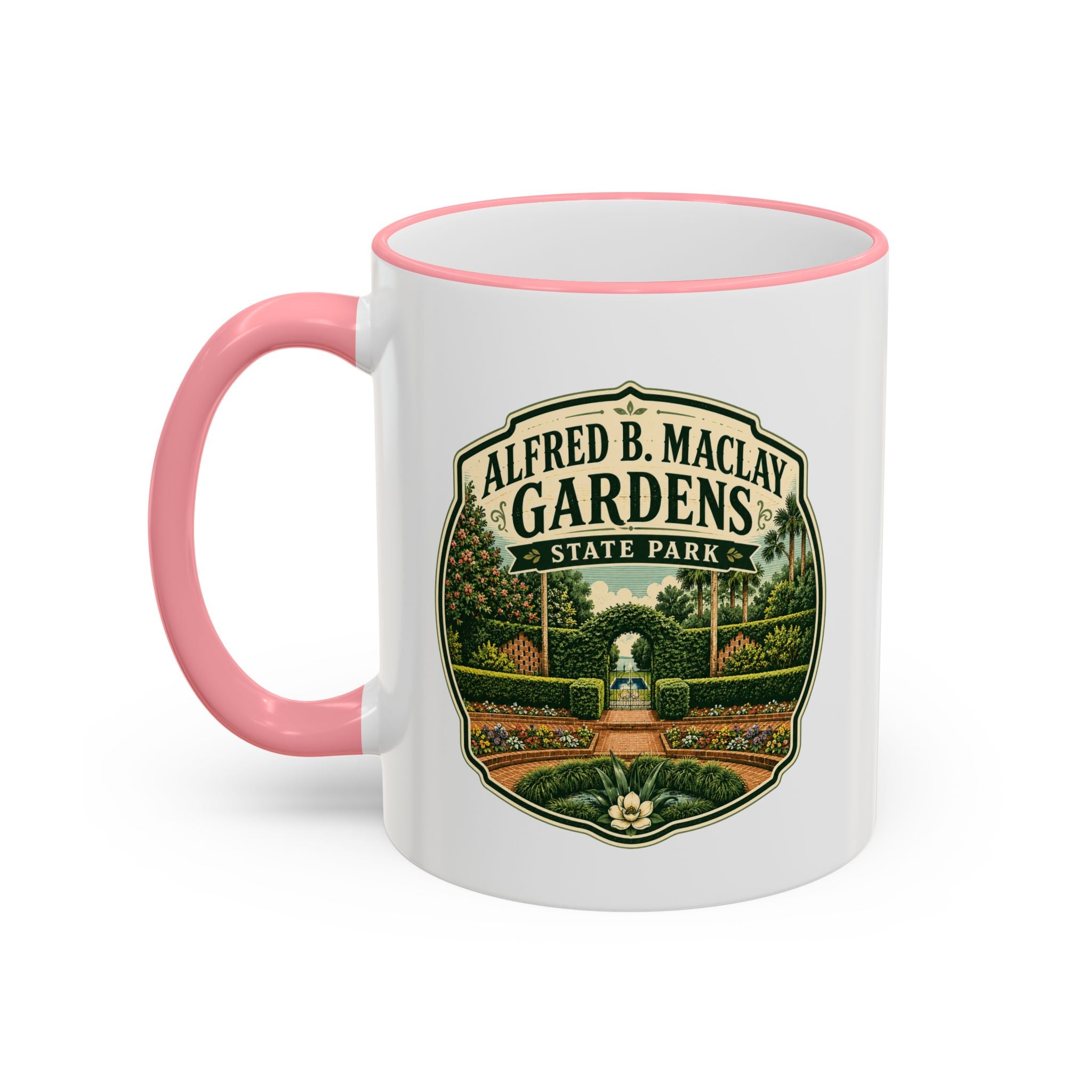 Maclay Gardens Vintage Mug — Accent Rim & Handle 11oz/15oz