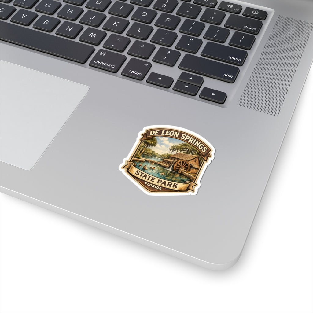 De Leon Springs State Park Vinyl Sticker – Vintage Florida Mill Design