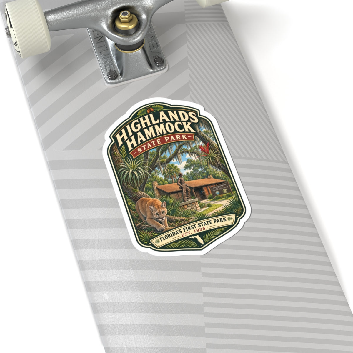 Highlands Hammock State Park Sticker — Retro Florida Park Badge ("Florida’s First State Park")