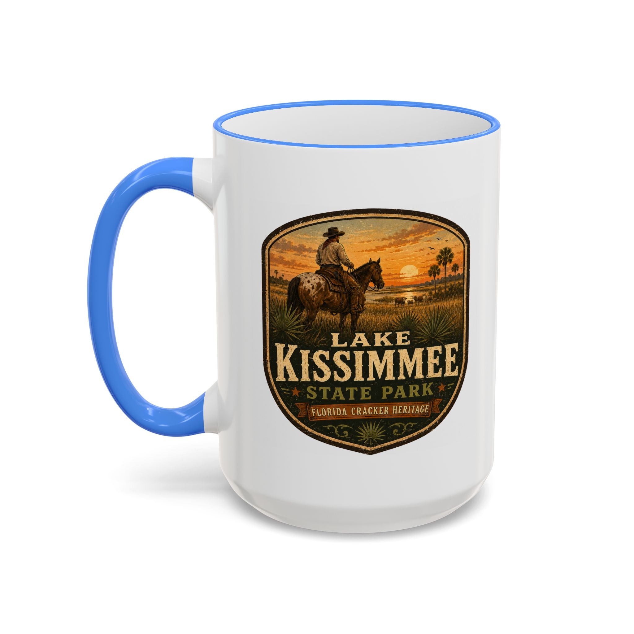 Lake Kissimmee Sunset Mug — Accent Rim & Handle 11oz/15oz