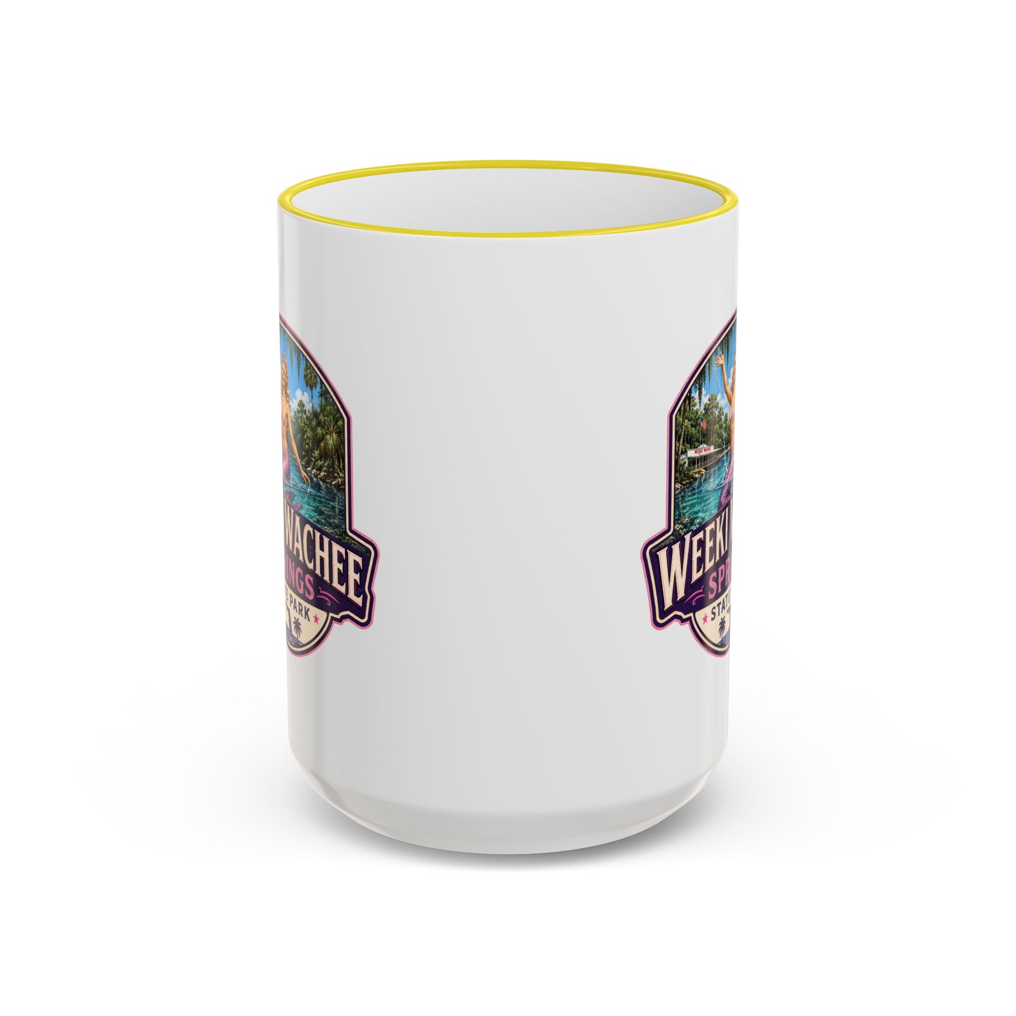 Weeki Wachee Vintage Mug Pink — Accent Rim & Handle 11oz/15oz