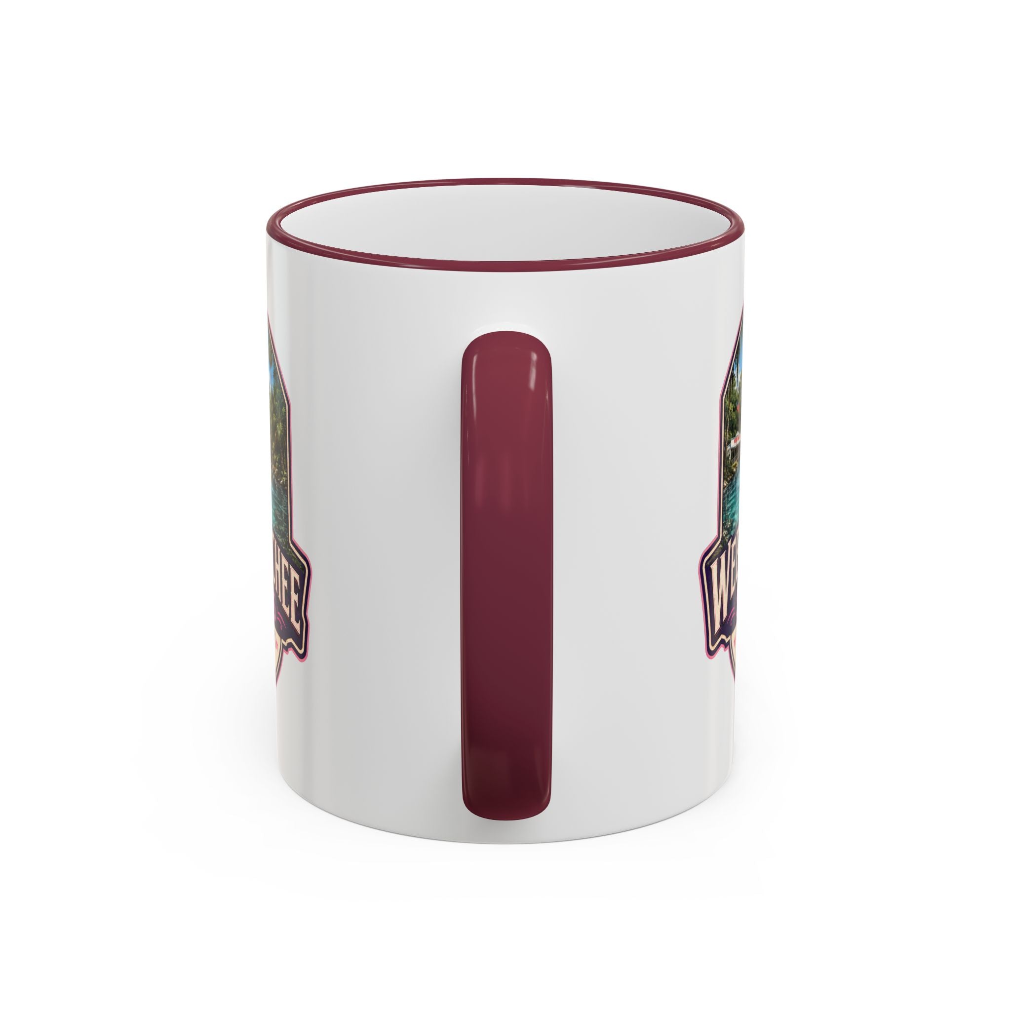 Weeki Wachee Vintage Mug Pink — Accent Rim & Handle 11oz/15oz