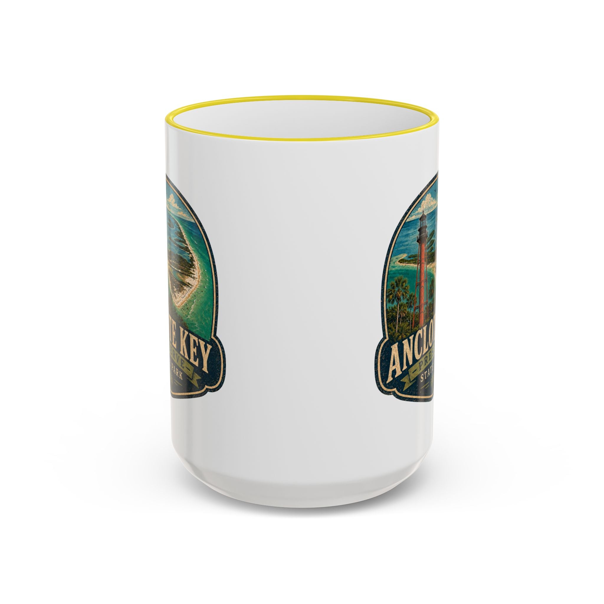 Anclote Key Vintage Mug — Accent Rim & Handle 11oz/15oz