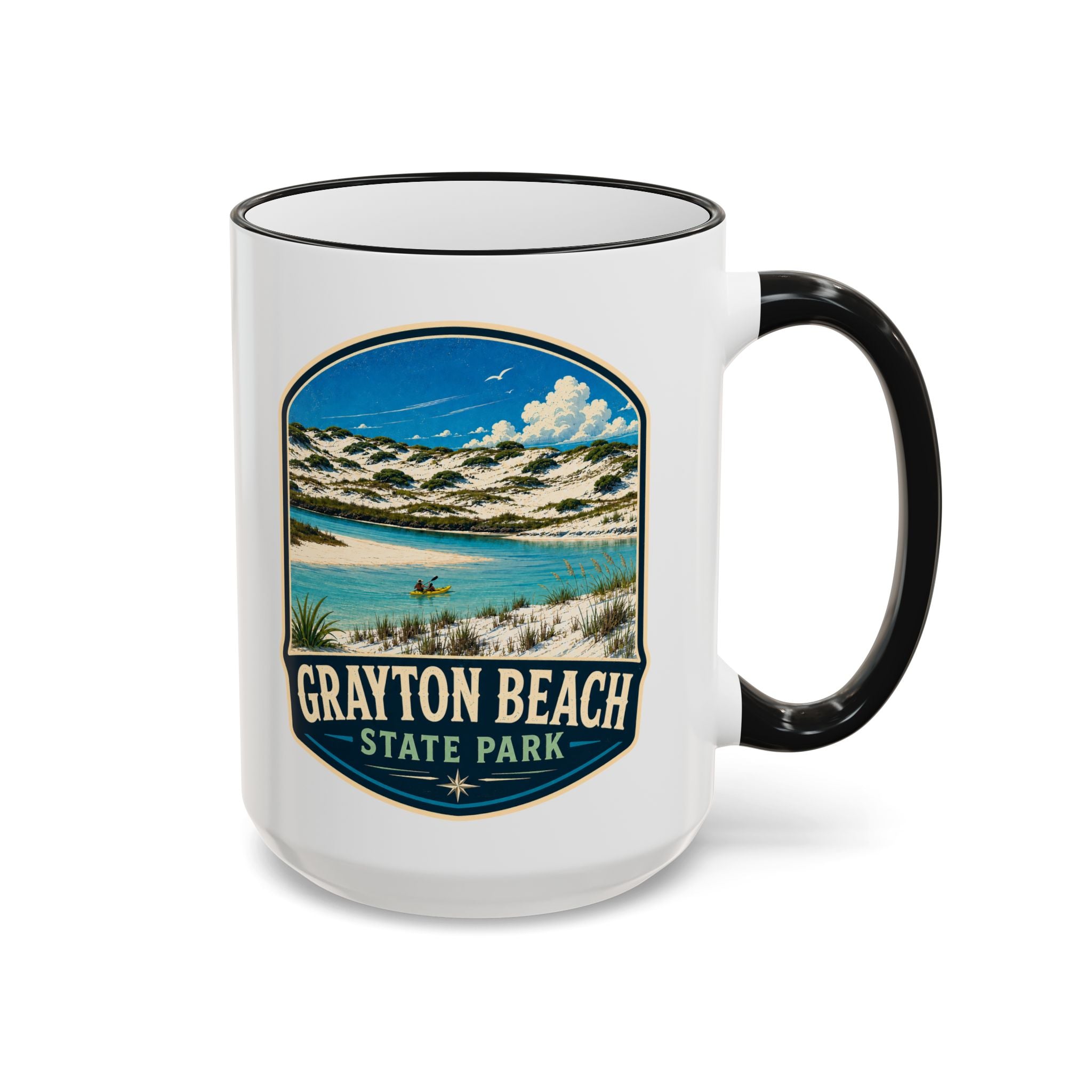 Grayton Beach Vintage Mug — Accent Rim & Handle 11oz/15oz