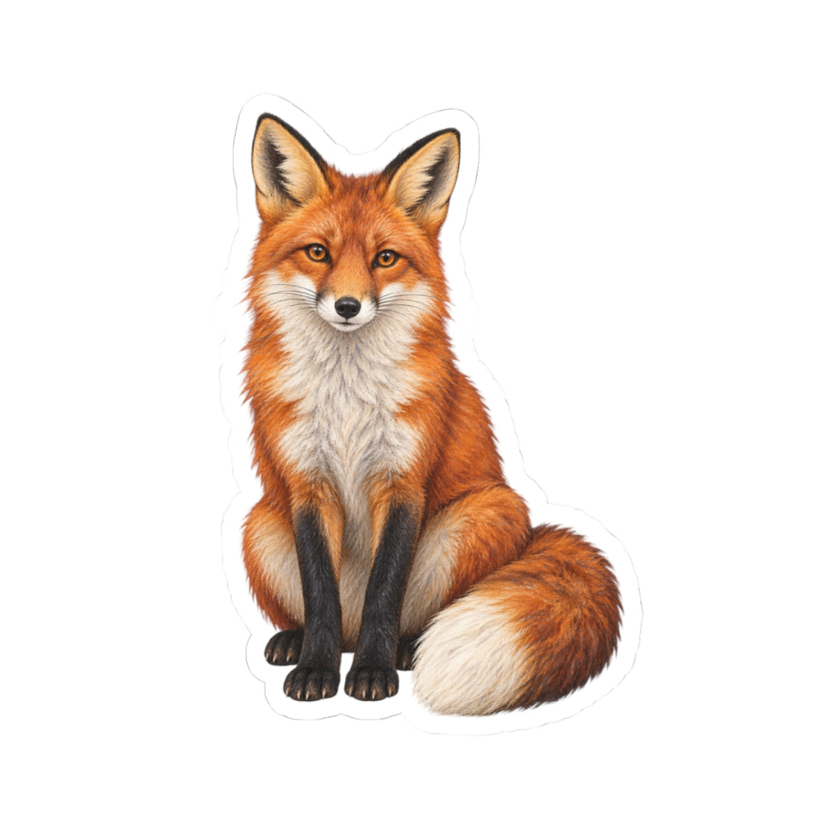 Red Fox Sticker — Realistic Decal