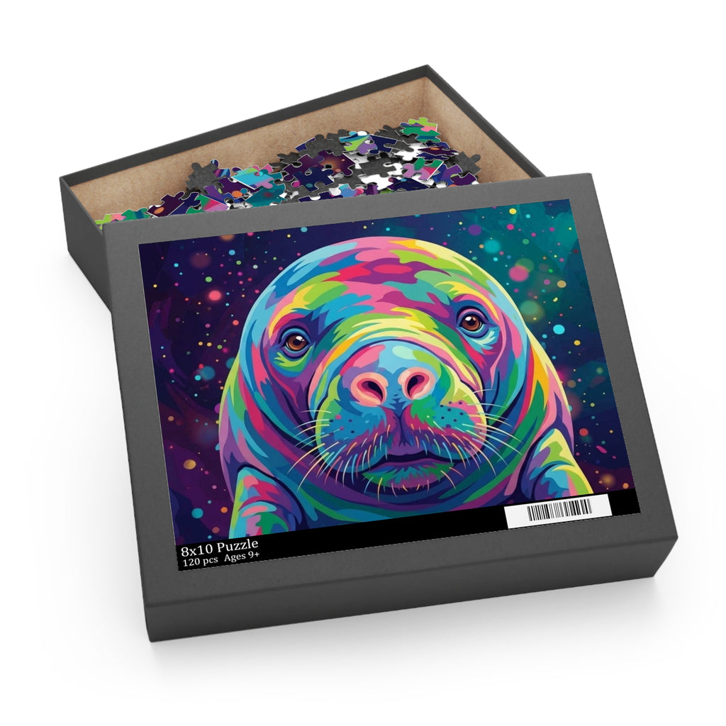 Rainbow Florida Manatee Jigsaw Puzzle (120/252/500 pcs)