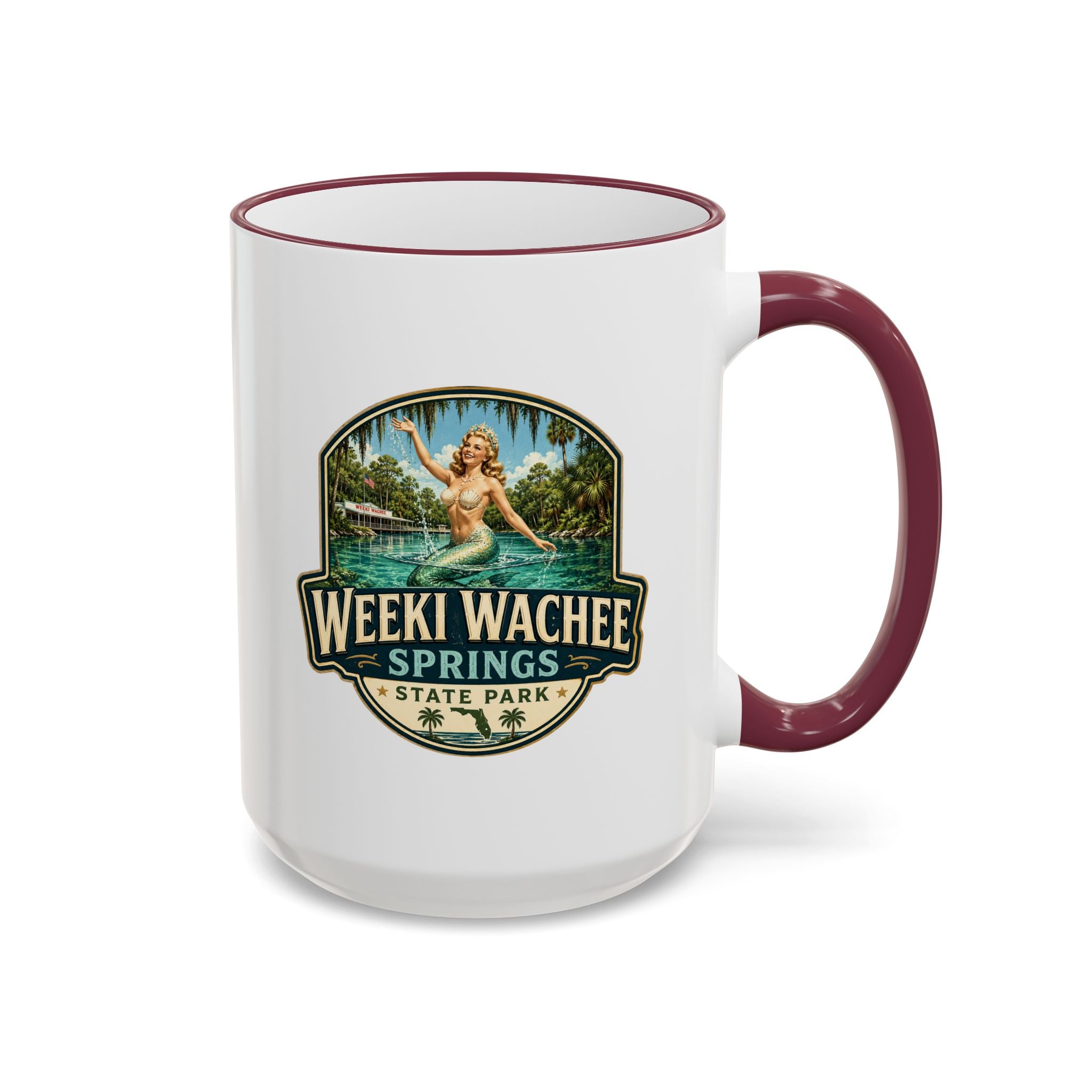Weeki Wachee Vintage Mug — Accent Rim & Handle 11oz/15oz