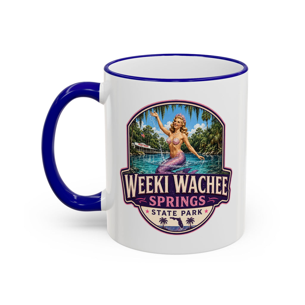 Weeki Wachee Vintage Mug Pink — Accent Rim & Handle 11oz/15oz