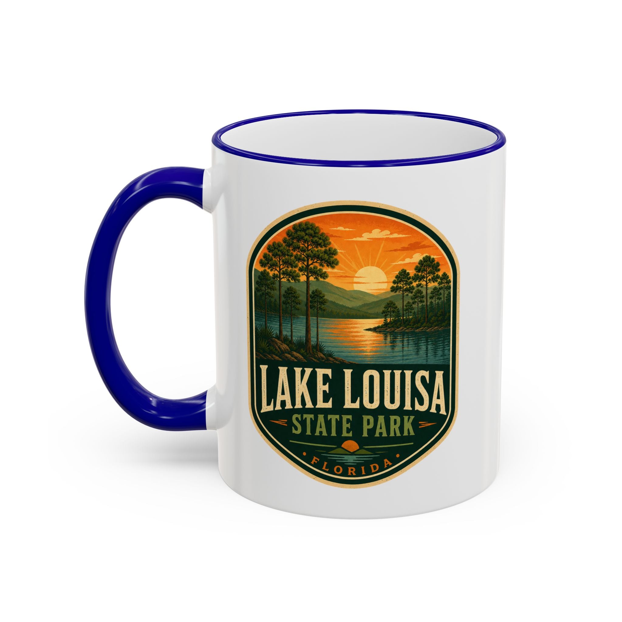 Lake Louisa Sunset Mug — Accent Rim & Handle 11oz/15oz