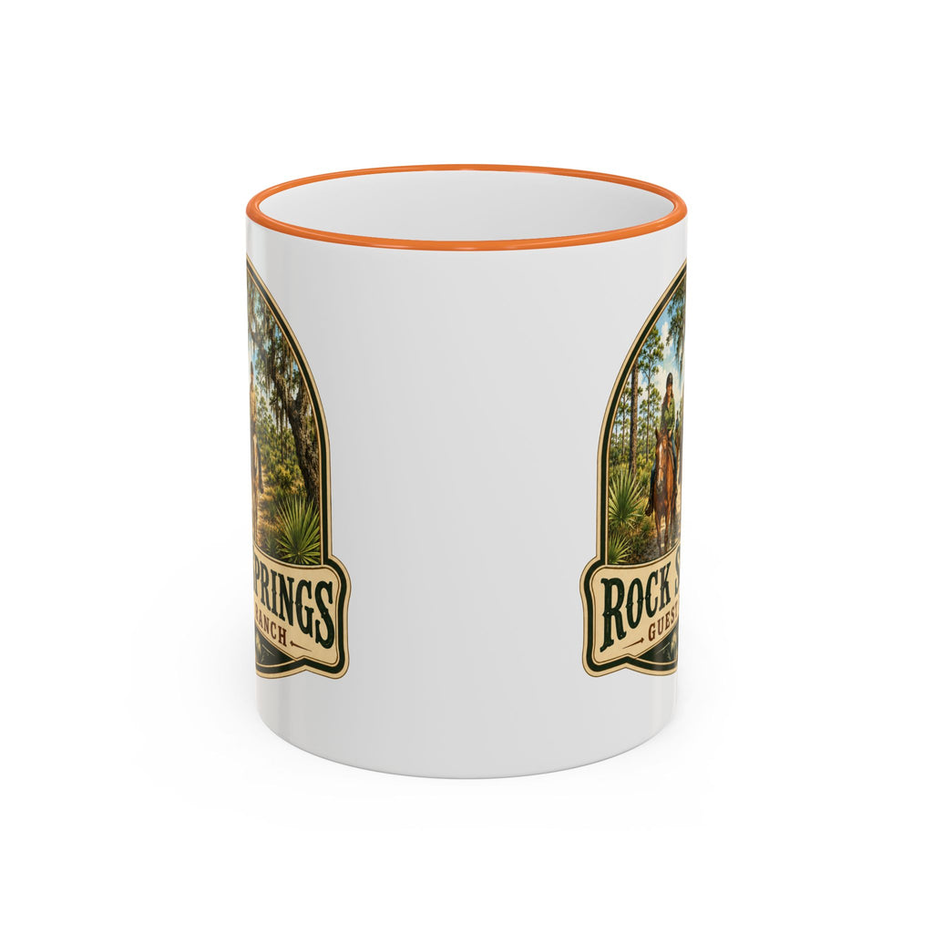Rock Springs Guest Ranch Vintage Mug — Accent Rim & Handle 11oz/15oz