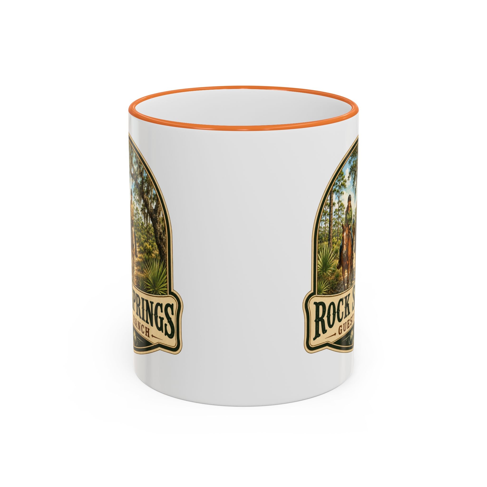 Rock Springs Guest Ranch Vintage Mug — Accent Rim & Handle 11oz/15oz