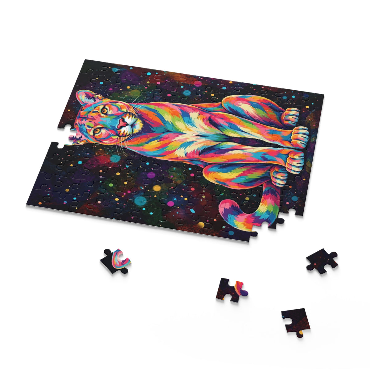 Rainbow Panther Sitting Jigsaw Puzzle (120/252/500 pcs)