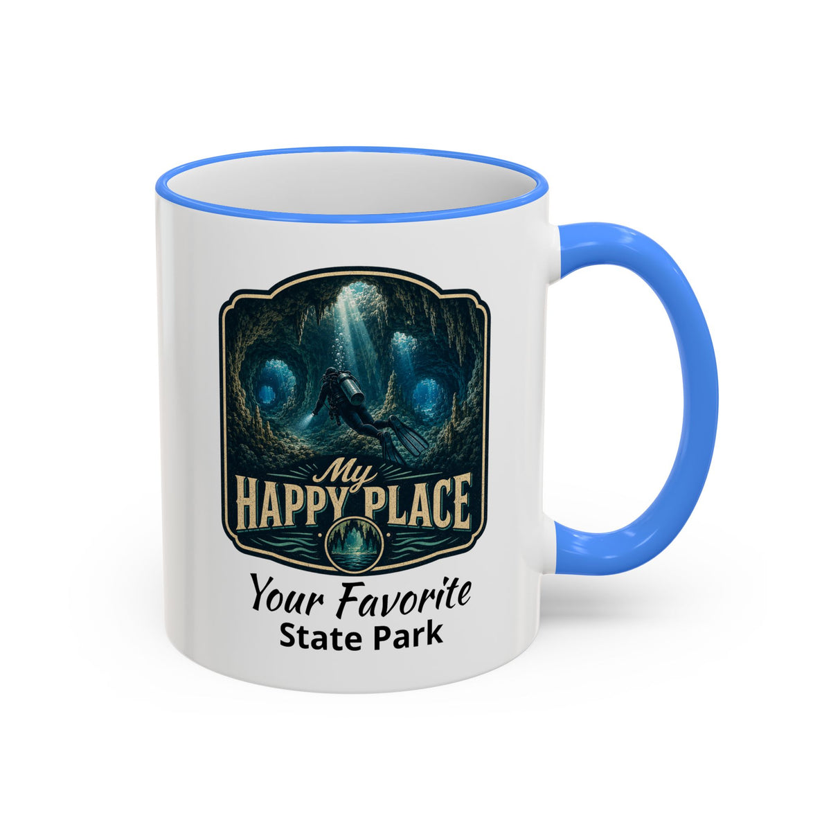 CUSTOMIZABLE Scuba Cave Accent Rim & Handle 11oz/15oz