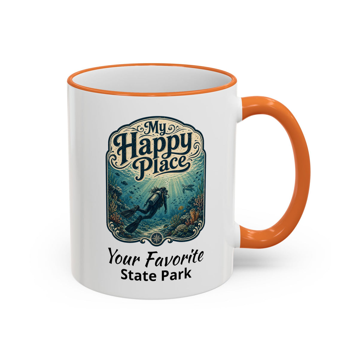 CUSTOMIZABLE Scuba Ocean Accent Rim & Handle 11oz/15oz