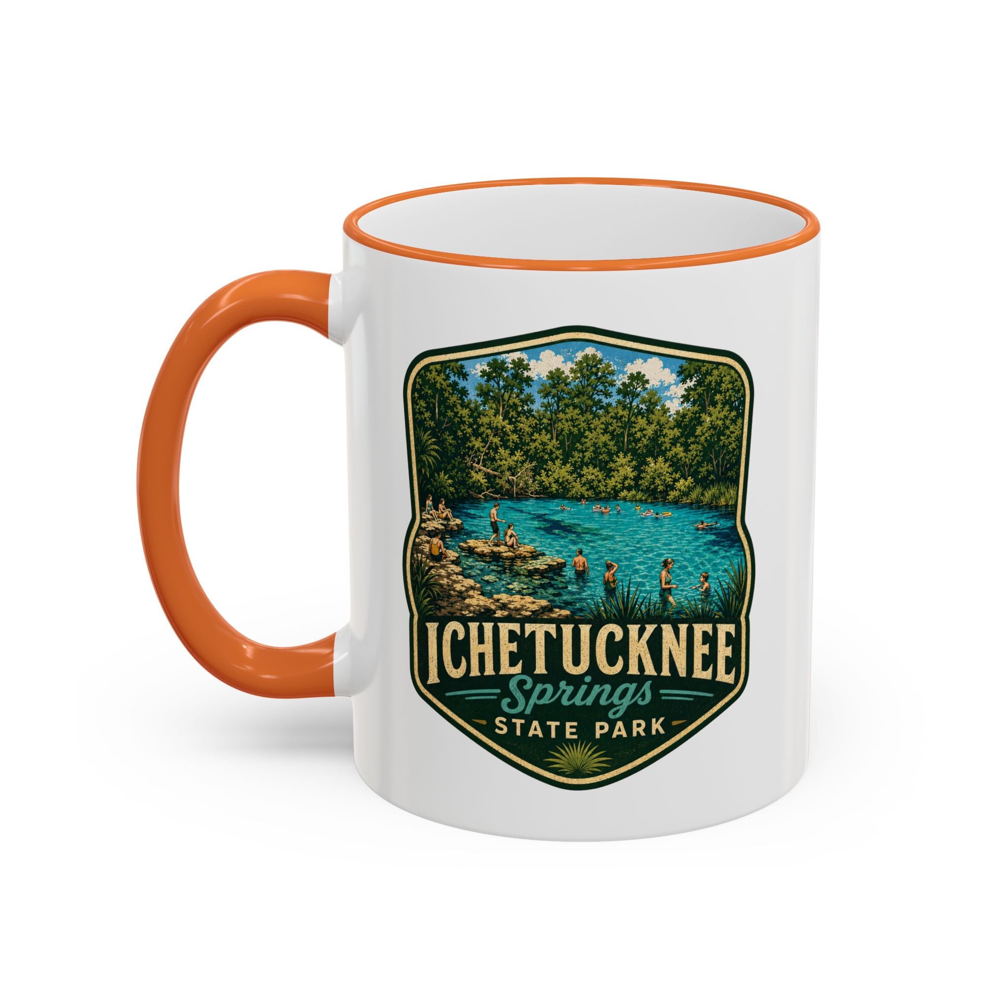 Ichetucknee Springs Vintage Mug — Accent Rim & Handle 11oz/15oz