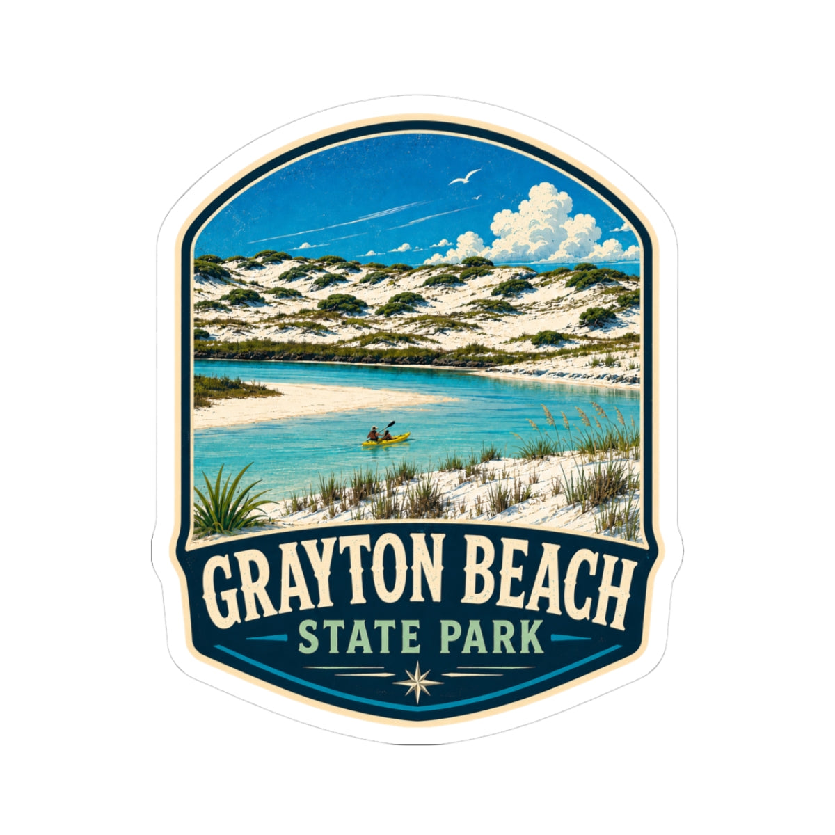 Grayton Beach State Park Sticker — Vintage Coastal Travel Decal