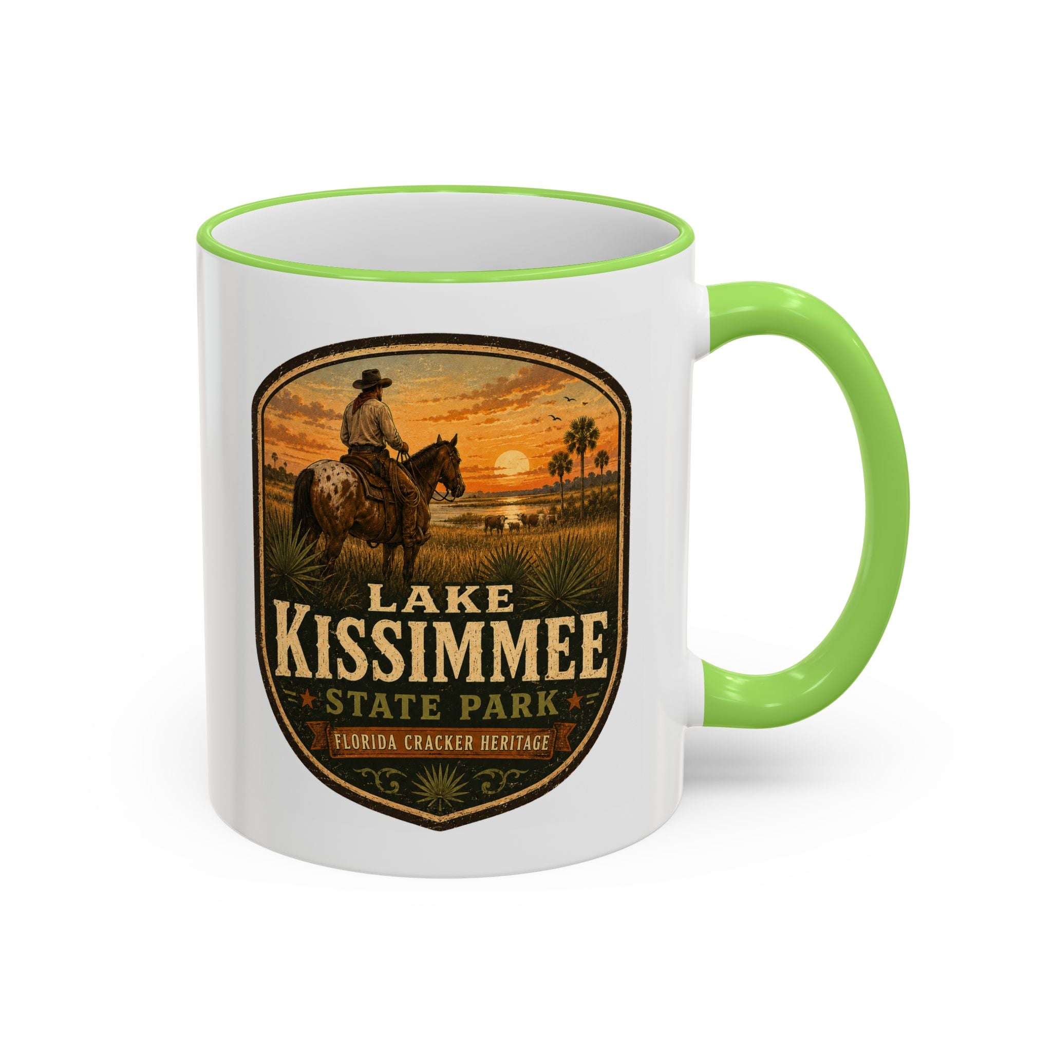 Lake Kissimmee Sunset Mug — Accent Rim & Handle 11oz/15oz