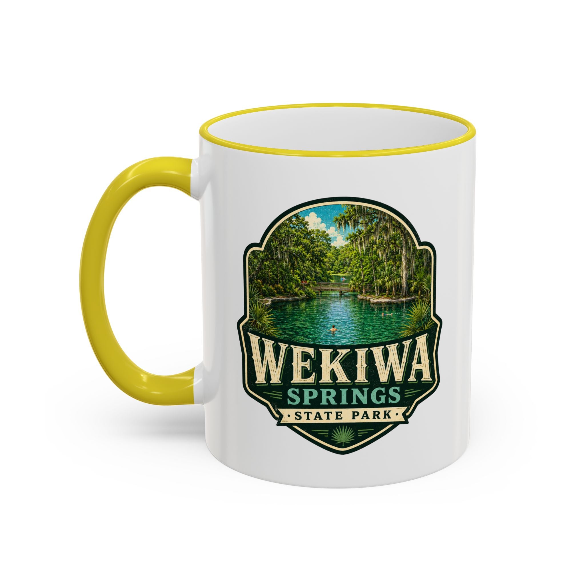 Wekiwa Springs Vintage Mug — Accent Rim & Handle 11oz/15oz
