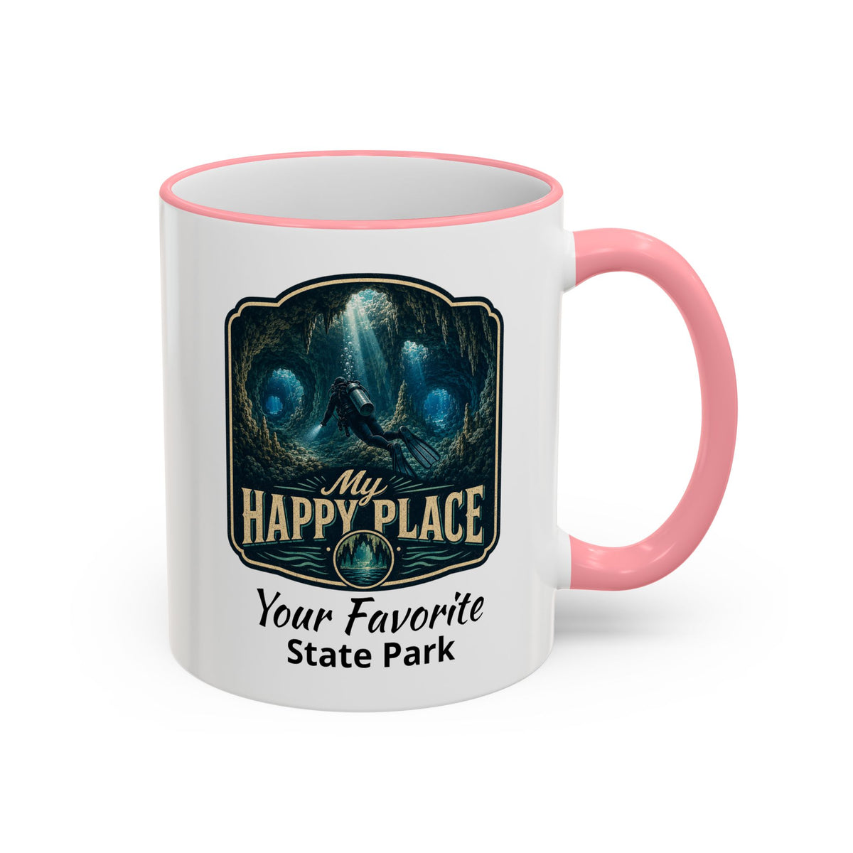 CUSTOMIZABLE Scuba Cave Accent Rim & Handle 11oz/15oz