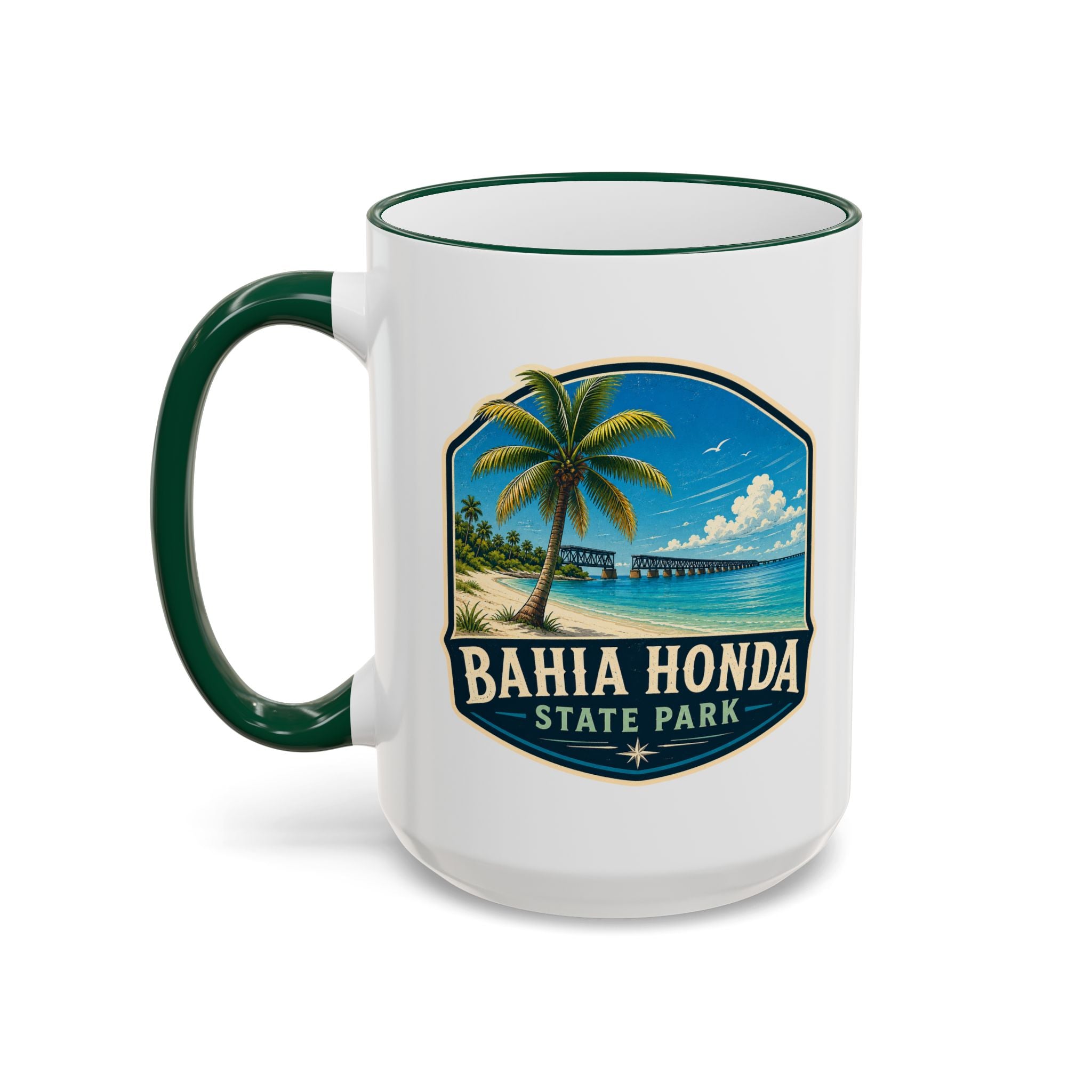 Bahia Honda Vintage Mug — Accent Rim & Handle 11oz/15oz