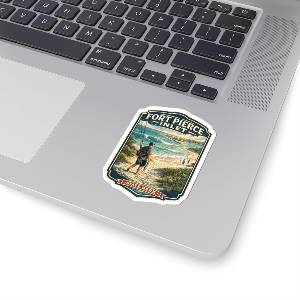 Fort Pierce Inlet State Park Kiss-Cut Sticker — Beach Fishing Vintage Travel Decal