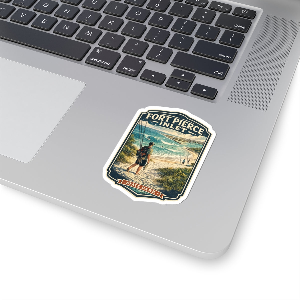Fort Pierce Inlet State Park Kiss-Cut Sticker — Beach Fishing Vintage Travel Decal