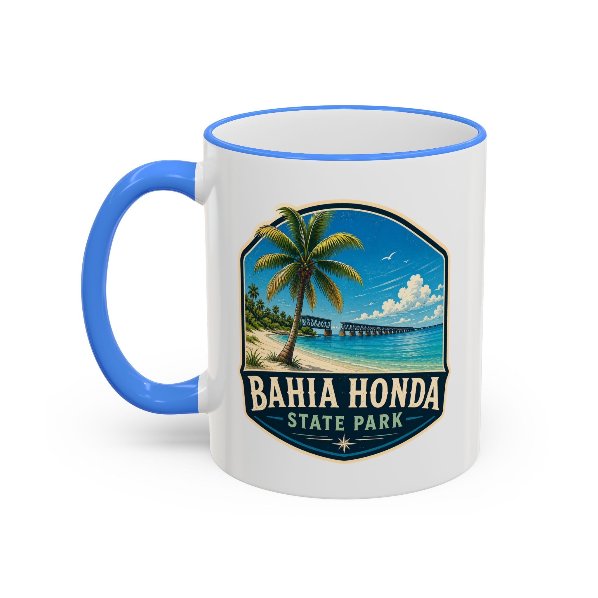 Bahia Honda Vintage Mug — Accent Rim & Handle 11oz/15oz