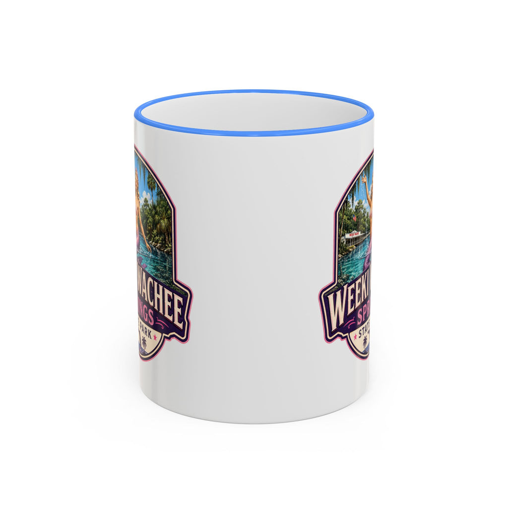 Weeki Wachee Vintage Mug Pink — Accent Rim & Handle 11oz/15oz