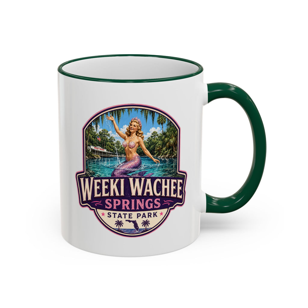 Weeki Wachee Vintage Mug Pink — Accent Rim & Handle 11oz/15oz