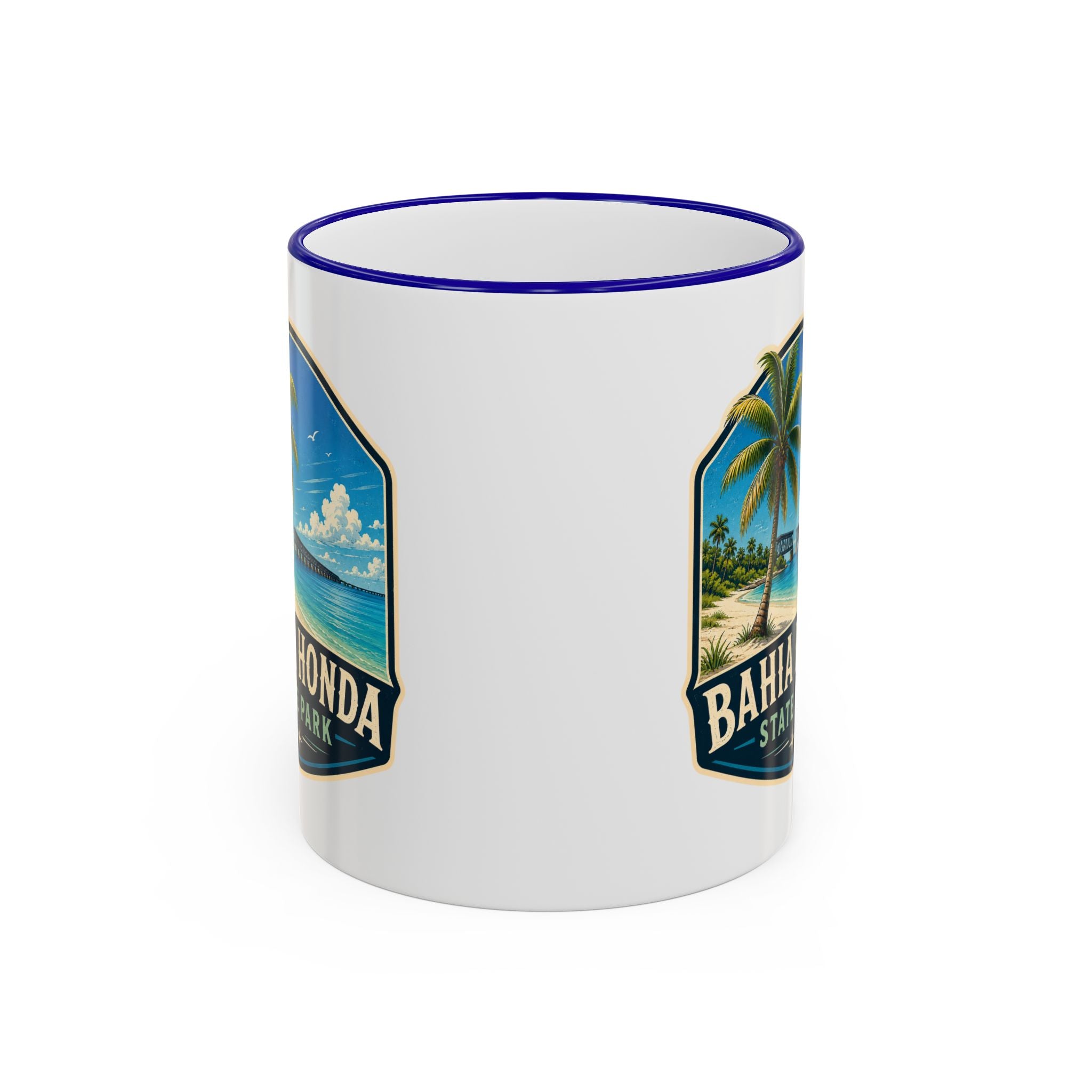 Bahia Honda Vintage Mug — Accent Rim & Handle 11oz/15oz