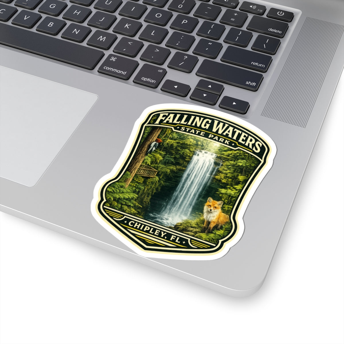 Falling Waters State Park Sticker — Chipley FL Waterfall & Fox Nature Decal