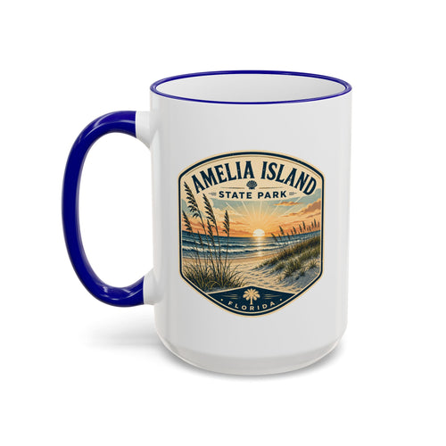 Amelia Island Vintage Mug — Accent Rim & Handle 11oz/15oz