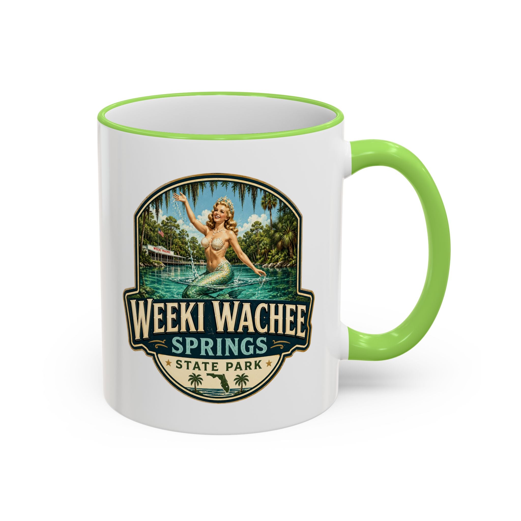 Weeki Wachee Vintage Mug — Accent Rim & Handle 11oz/15oz