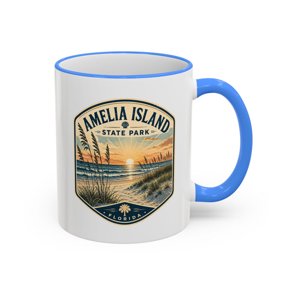 Amelia Island Vintage Mug — Accent Rim & Handle 11oz/15oz
