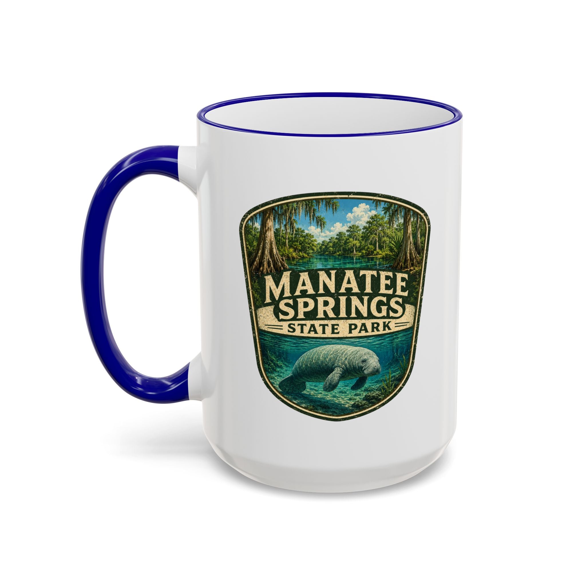 Manatee Springs Manatee Mug — Accent Rim & Handle 11oz/15oz