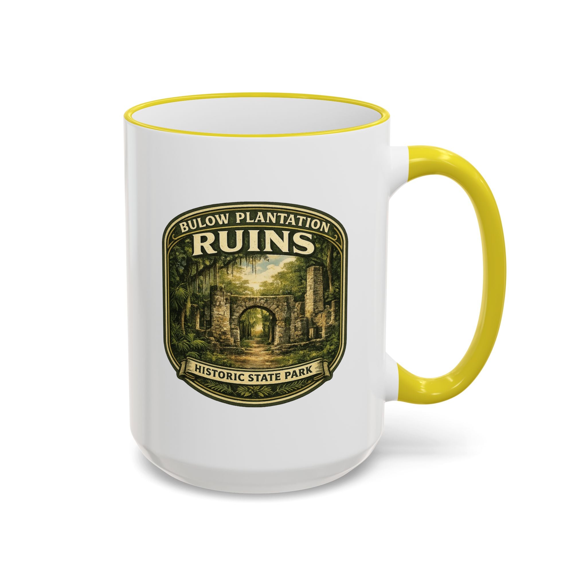 Bulow Ruins Vintage Mug — Accent Rim & Handle 11oz/15oz
