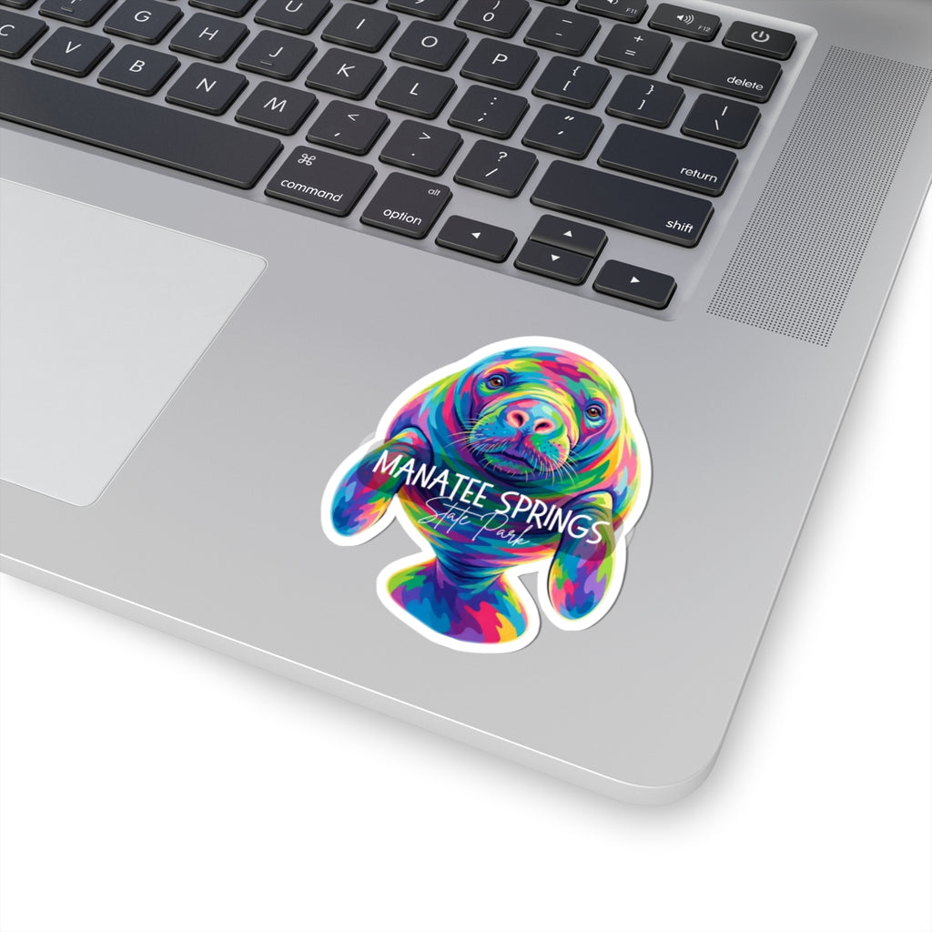 Manatee Springs Colorful Manatee Sticker — Kiss-Cut Vinyl Decal