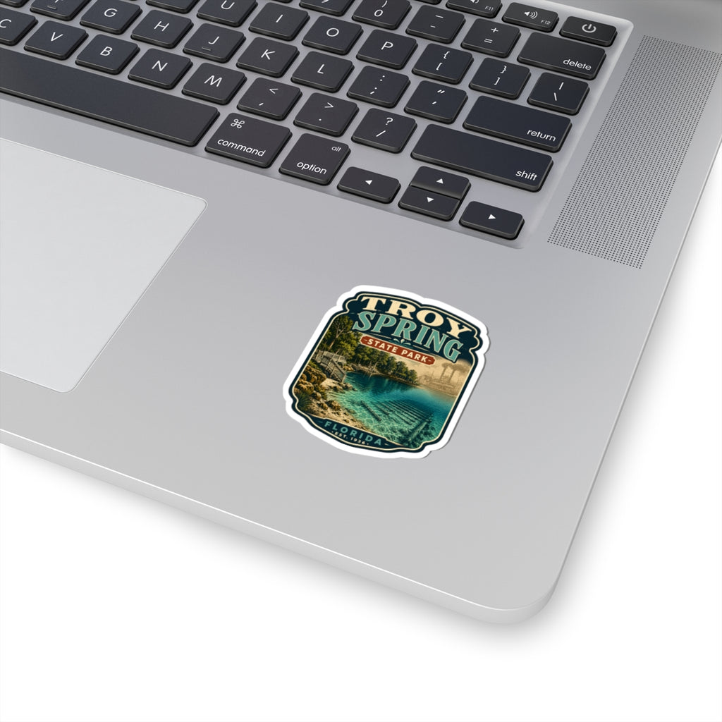 Troy Spring State Park Sticker — Vintage Florida Travel Kiss-Cut Decal