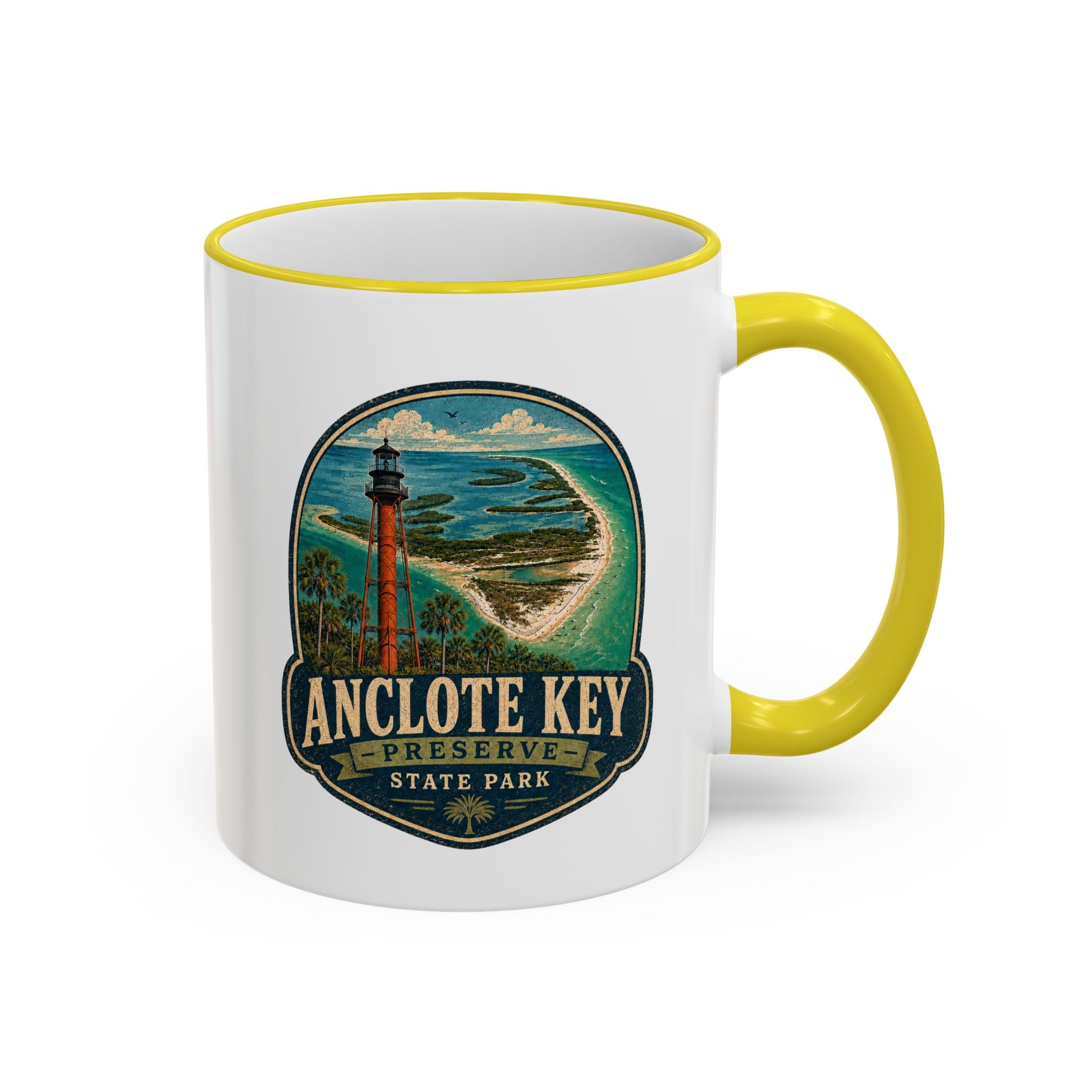 Anclote Key Vintage Mug — Accent Rim & Handle 11oz/15oz